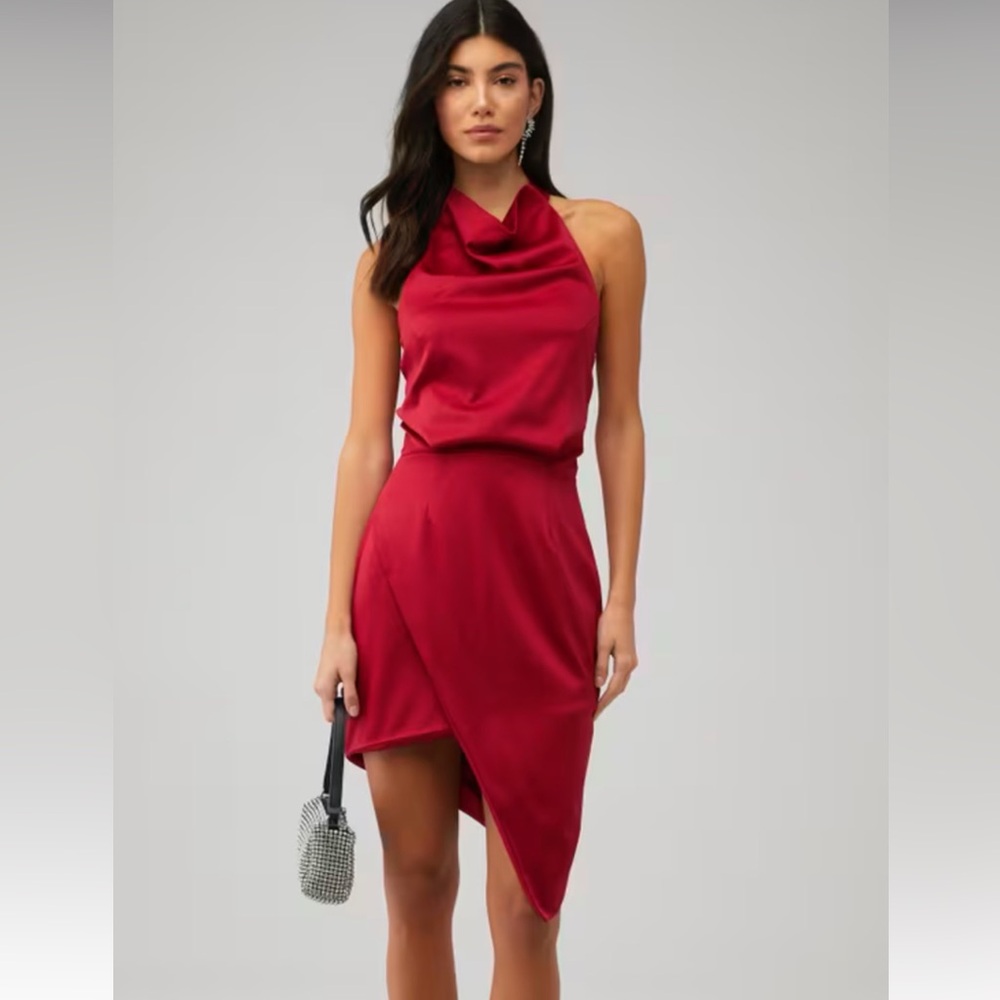 Elliatt x REVOLVE Camo Asymmetrical Red Women's Dress /Valentine’s Day
